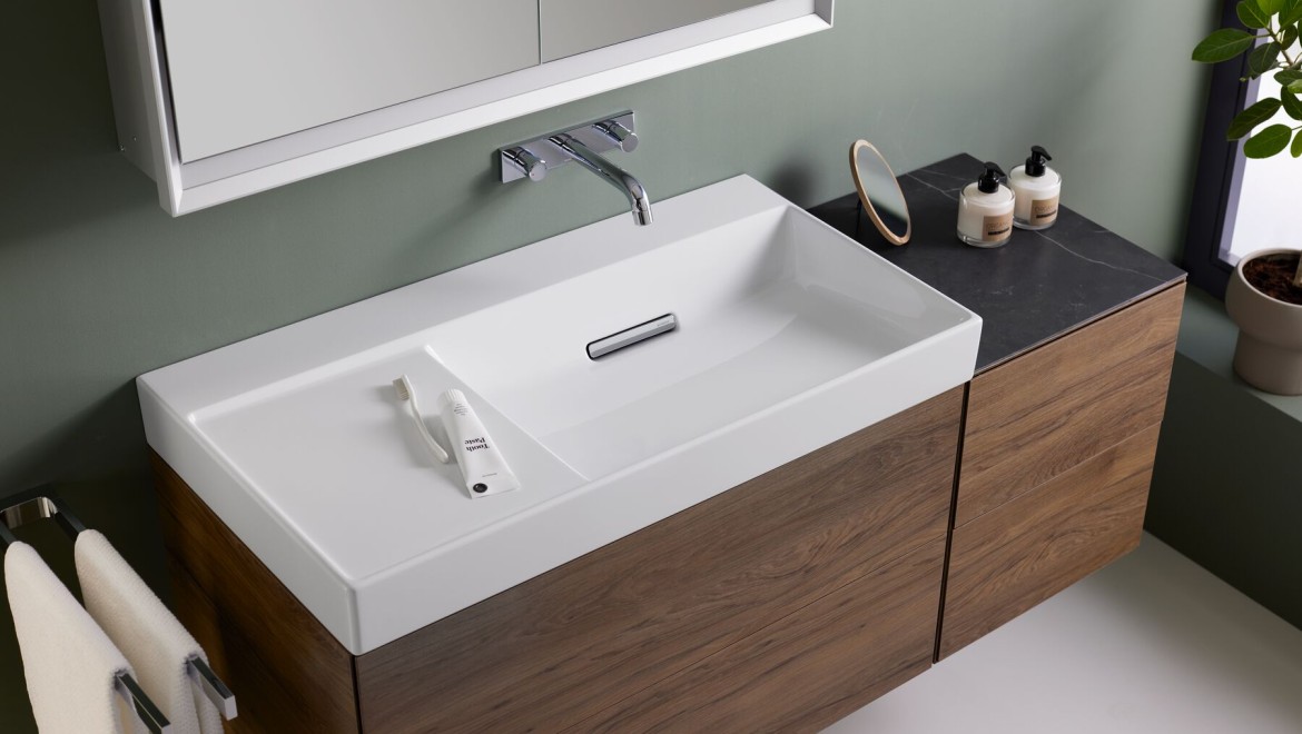 Lavabo Geberit ONE con desagüe horizontal Lavabo Geberit ONE con desagüe horizontal