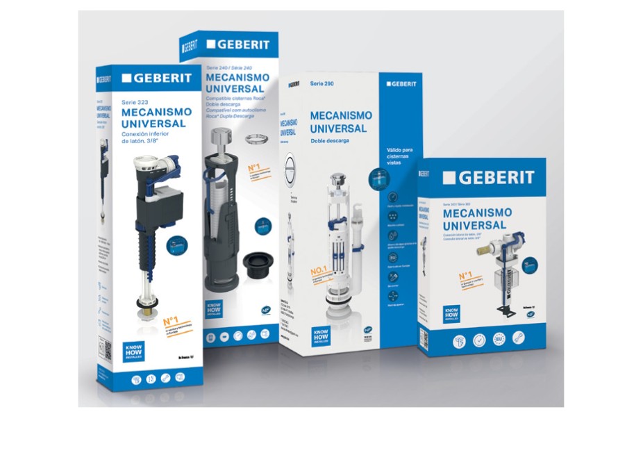 Mecanismo de alimentación y mecanismo de descarga Geberit como recambios para cisternas Mecanismo de alimentación y mecanismo de descarga Geberit como recambios para cisternas