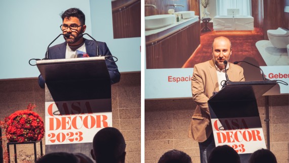 Miguel Muñoz y Alfredo Cabezas en la entrega de premios Casa Decor 2023 (© Nacho Uribesalazar - Casa Decor)