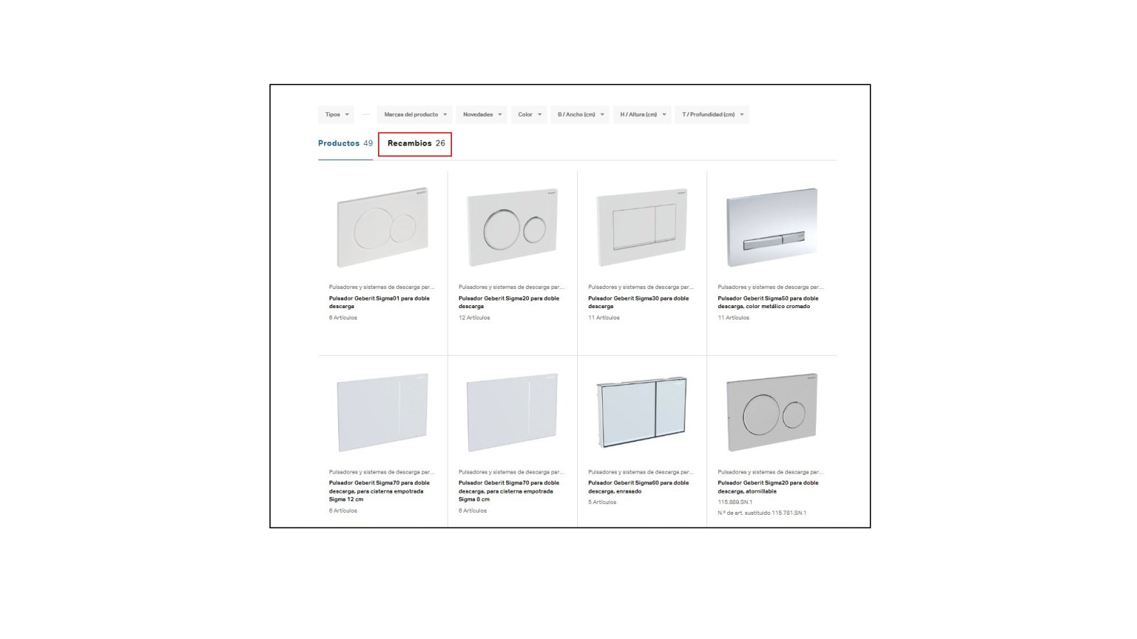 Recambios Geberit en el Catálogo online