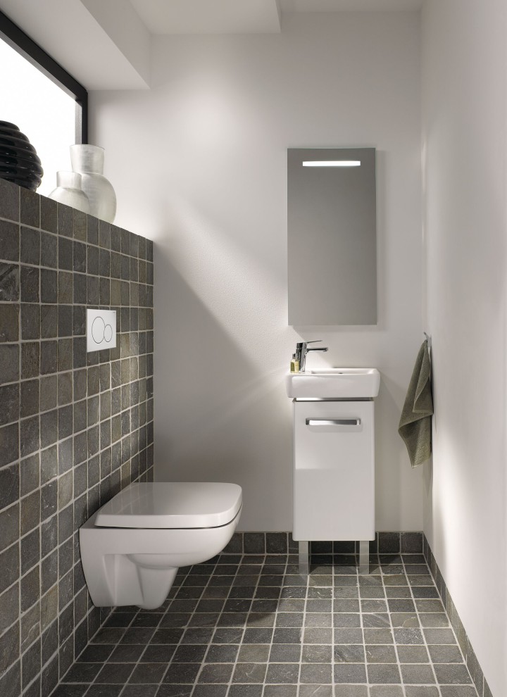 Aseo de invitados Geberit Selnova con inodoro, lavabo y mueble Aseo de invitados Geberit Selnova con inodoro, lavabo y mueble