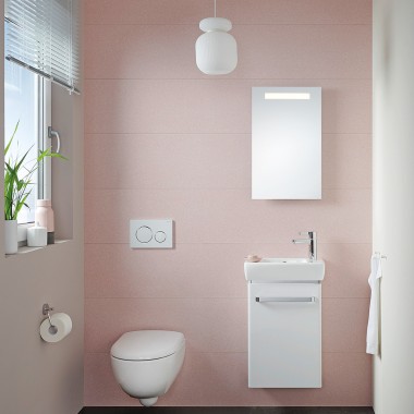 Aseo pequeño con lavabo e inodoro suspendido compactos de la serie Selnova Compact Aseo pequeño con lavabo e inodoro suspendido compactos de la serie Selnova Compact
