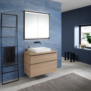 Mix & Match: lavabo sobre encimera Geberit ONE con el mueble bajo Geberit iCon