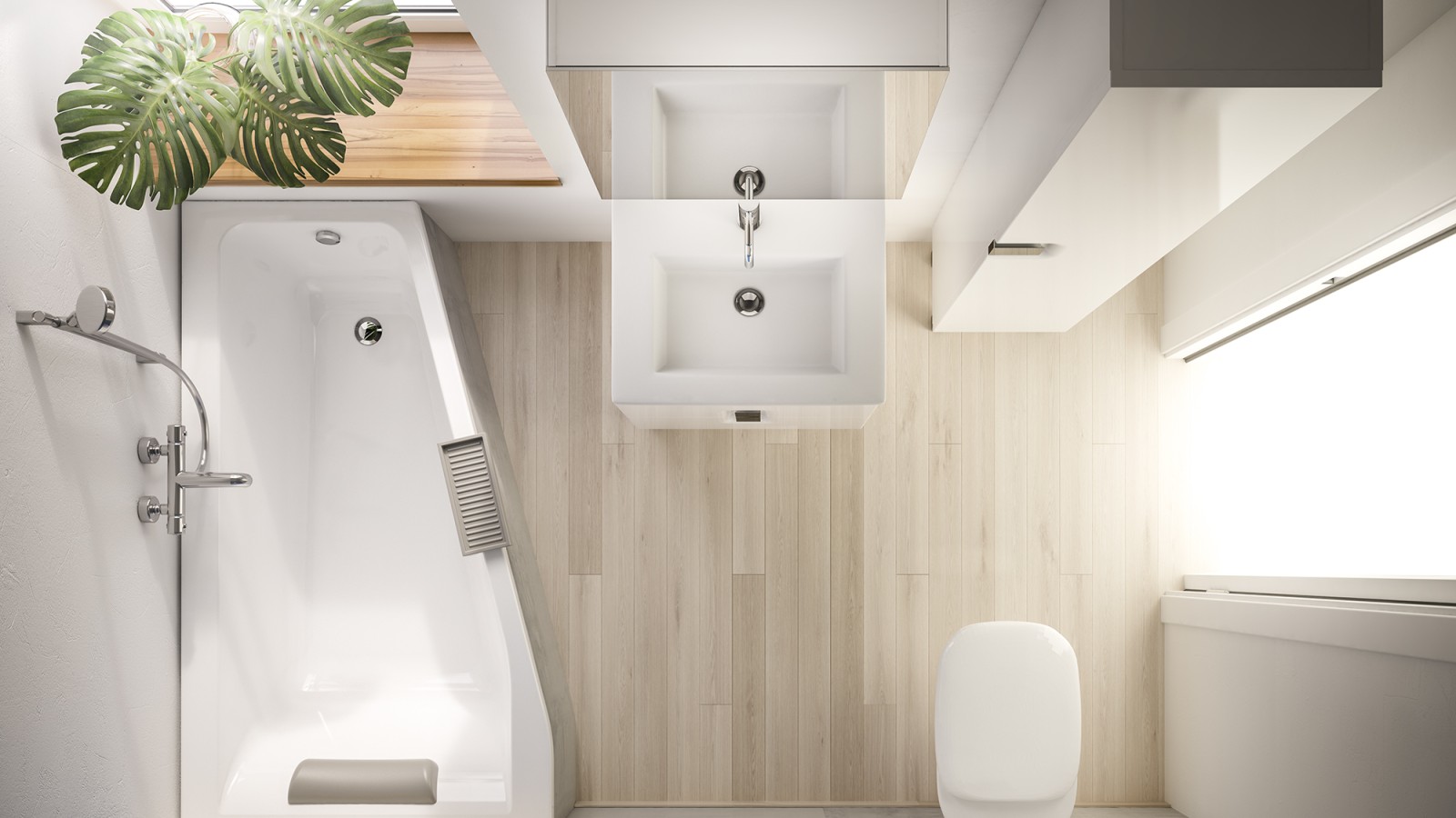 Baño de vista en planta pequeña Baño de vista en planta pequeña