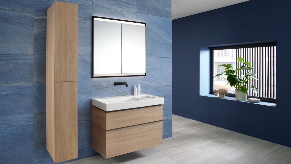 Mix & Match: lavabo Geberit ONE con el mueble alto y el bajo Geberit iCon Mix & Match: lavabo Geberit ONE con el mueble alto y el bajo Geberit iCon
