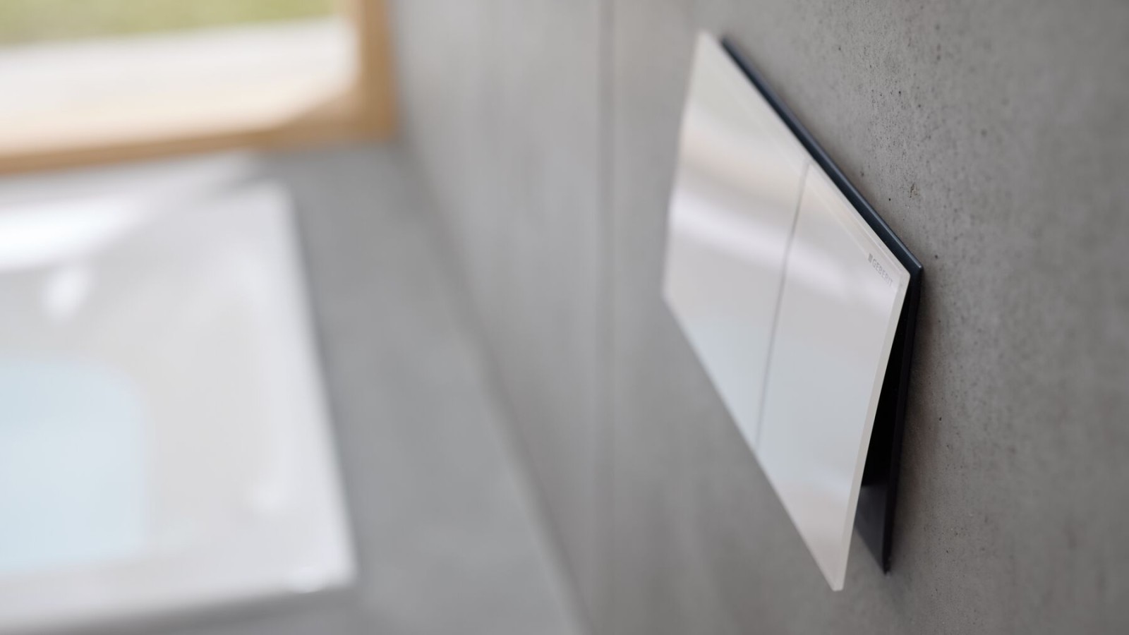 Geberit Sigma70 en vidrio blanco Geberit Sigma70 en vidrio blanco