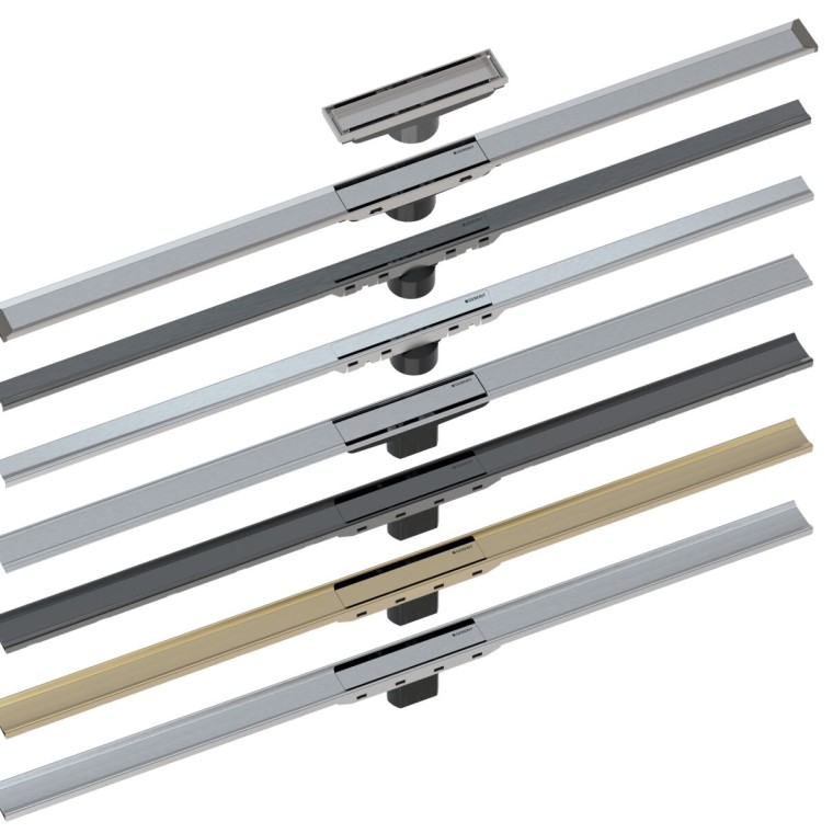 Vista general de los canales de ducha Geberit CleanLine Vista general de los canales de ducha Geberit CleanLine