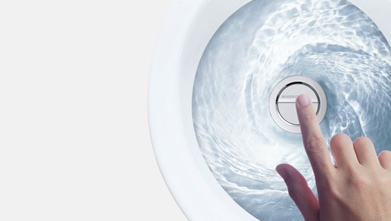 Tecnología de descarga Geberit con mecanismo de descarga y válvula de alimentación con flotador Tecnología de descarga Geberit con mecanismo de descarga y válvula de alimentación con flotador