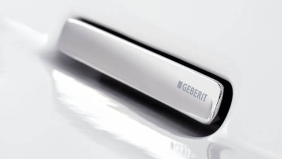 Tapón de desagüe Geberit ONE en el interior del lavabo Tapón de desagüe Geberit ONE en el interior del lavabo