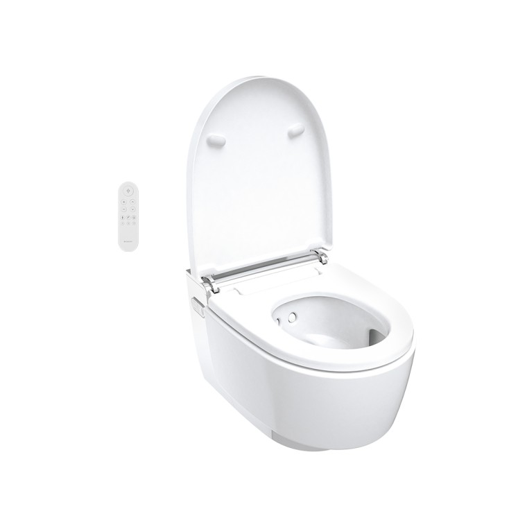Geberit AquaClean Mera con tapa abierta Geberit AquaClean Mera con tapa abierta
