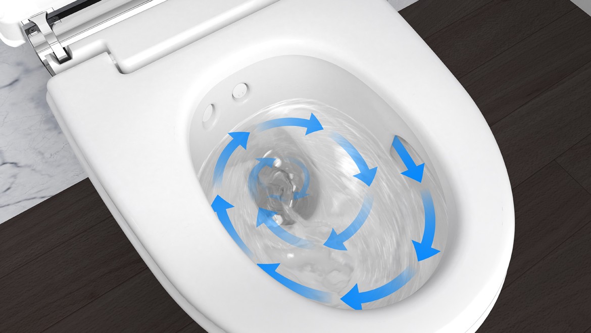Técnica de descarga TurboFlush Geberit AquaClean Técnica de descarga TurboFlush Geberit AquaClean