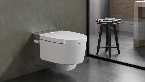 Geberit AquaClean Mera se integra armoniosamente en el baño gracias a su diseño