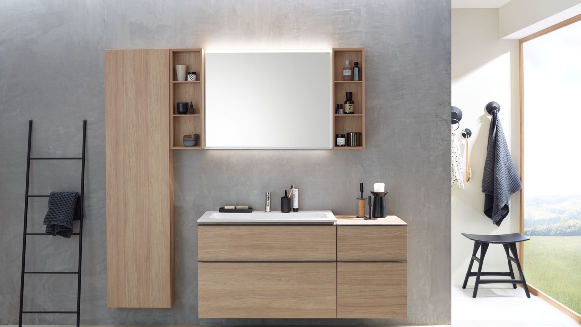 Serie para baño Geberit iCon en encina