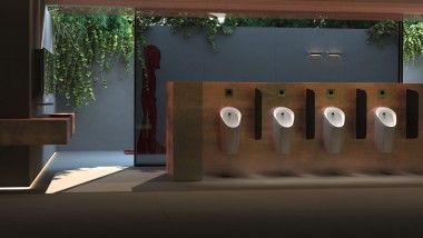 Urinarios Geberit Preda en un baño público