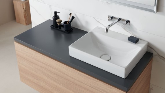 Lavabo sobre encimera Geberit ONE con mueble bajo