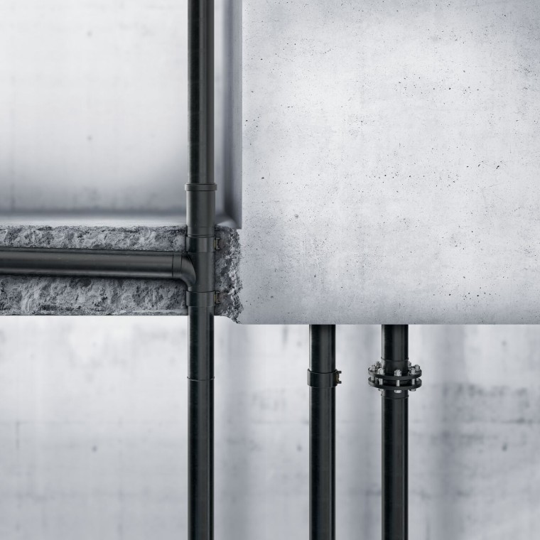 Geberit PE también se puede colocar en hormigón Geberit PE también se puede colocar en hormigón