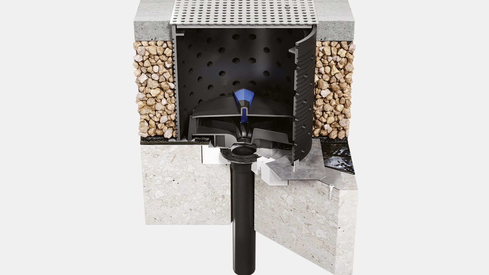 Geberit Pluvia instalado con juego «transitable» Geberit Pluvia instalado con juego «transitable»