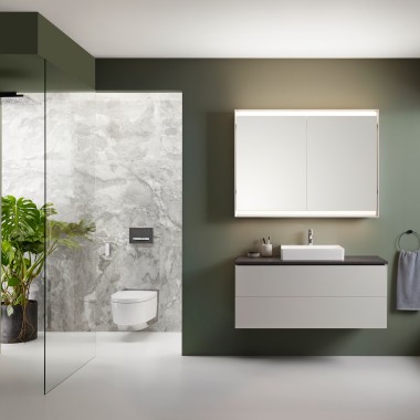 Inodoro bidé Geberit AquaClean Mera Comfort en un baño Geberit ONE