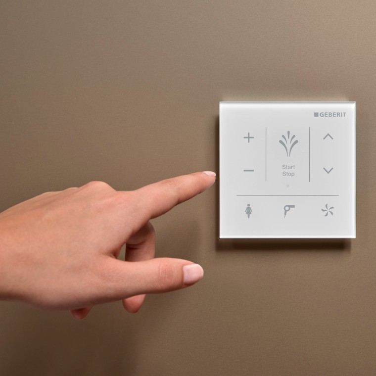 Panel de control de pared con superficie de cristal para Geberit AquaClean Panel de control de pared con superficie de cristal para Geberit AquaClean