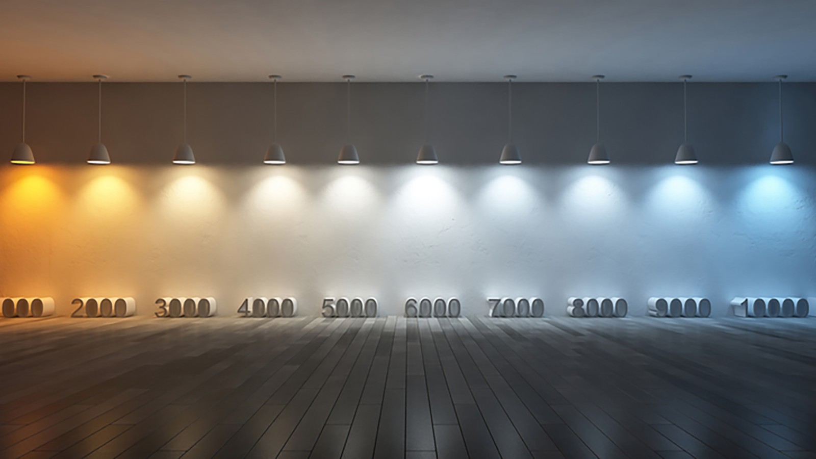 Ilustración de temperatura de color con diferentes valores de Kelvin (© iStock.com/SuriyaKK)