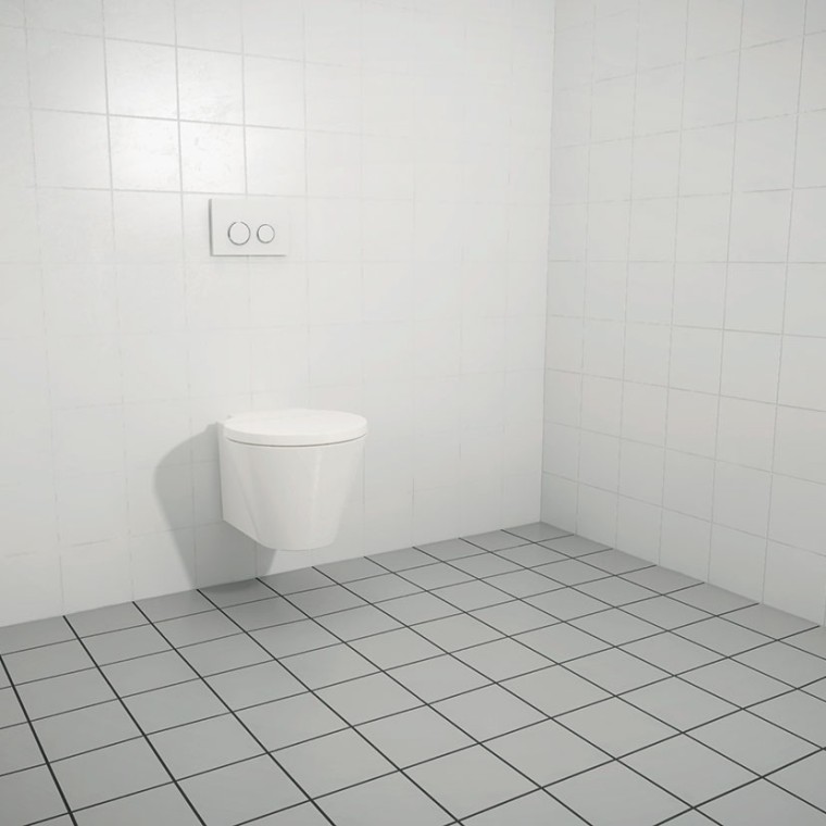 Fijación del sanitario en una pared alicatada