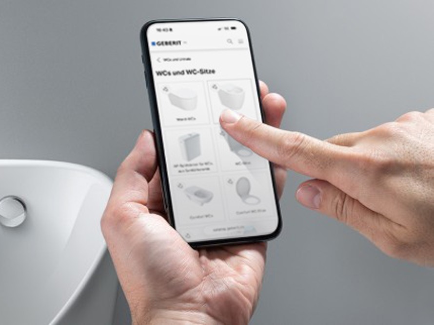 Catálogo de productos Geberit en el móvil