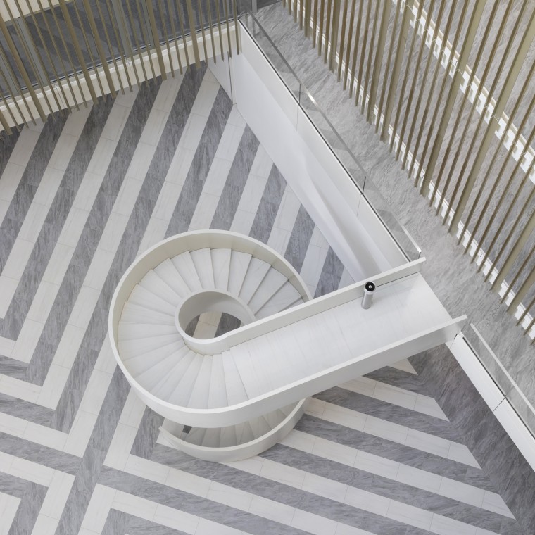 El atrio central no solo sirve como lugar de encuentro, sino también como elemento clave del sistema de ventilación (© Ana Skobe)