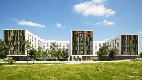 El hotel más grande de Europa construido con madera híbrida abrió sus puertas en Viena Schwechat (© BKK3 Architektur)