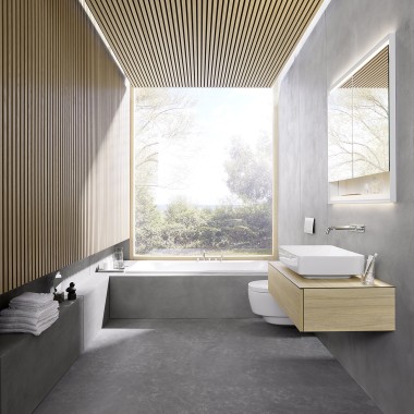 El diseño de baño ganador del concurso 6x6 de la firma de arquitectura danesa Bjerg Arkitektur (© Geberit)