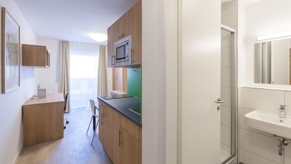 Pequeño, práctico y de calidad: alojamiento temporal en Goldsteinstrasse 130, en Fráncfort del Meno (DE) (© Geberit)