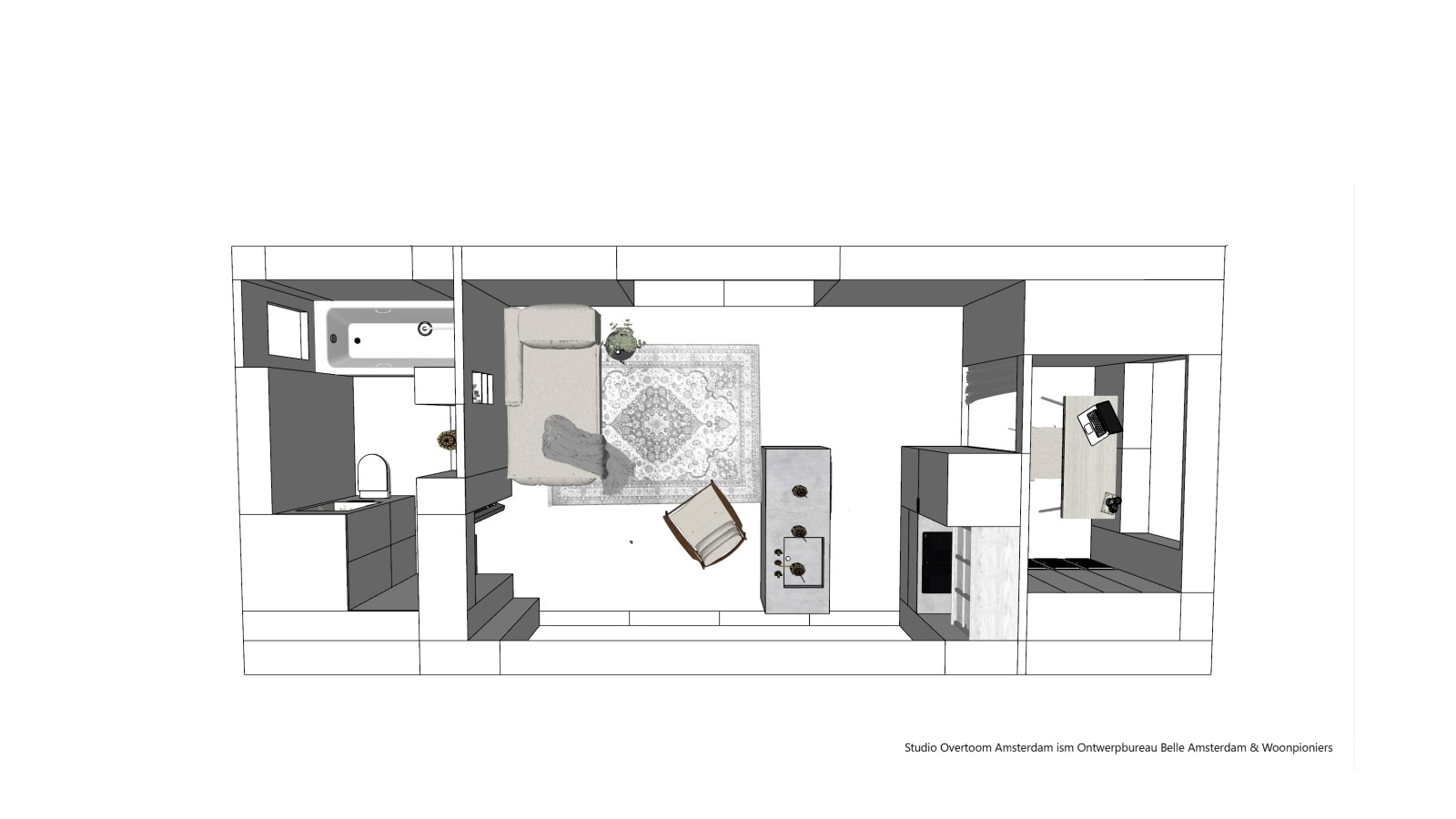Dibujo de la Tiny House (© Woonpioniers)