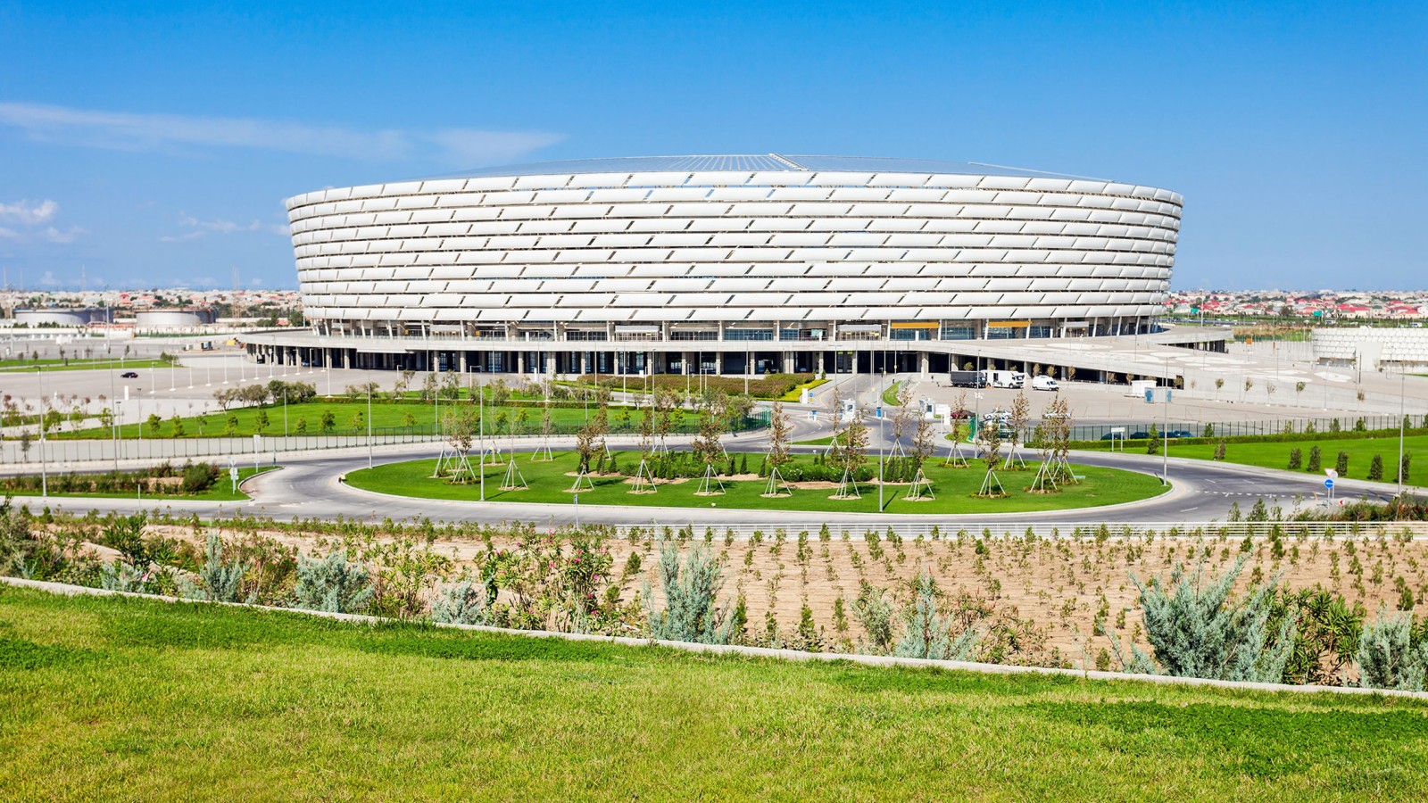 Baku Olimpiyat Stadyumu, Bakú, Azerbaiyán (© Andrey Khrobostov / Alamy Stock Photo)