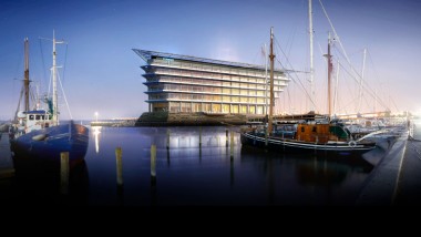 Con unas hermosas vistas de Öresund, la puerta al mar entre Copenhague y Malmö: la nueva sede de Ferring Pharmaceuticals (©Foster&Partners)