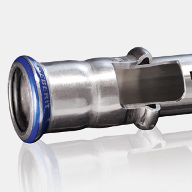 Sección transversal de tubo y manguito Geberit Mapress Acero Inoxidable Sección transversal de tubo y manguito Geberit Mapress Acero Inoxidable