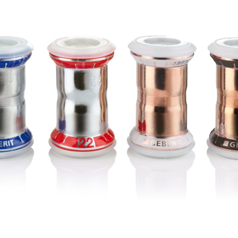 Accesorios Geberit Mapress en varios materiales con tapa de protección Accesorios Geberit Mapress en varios materiales con tapa de protección