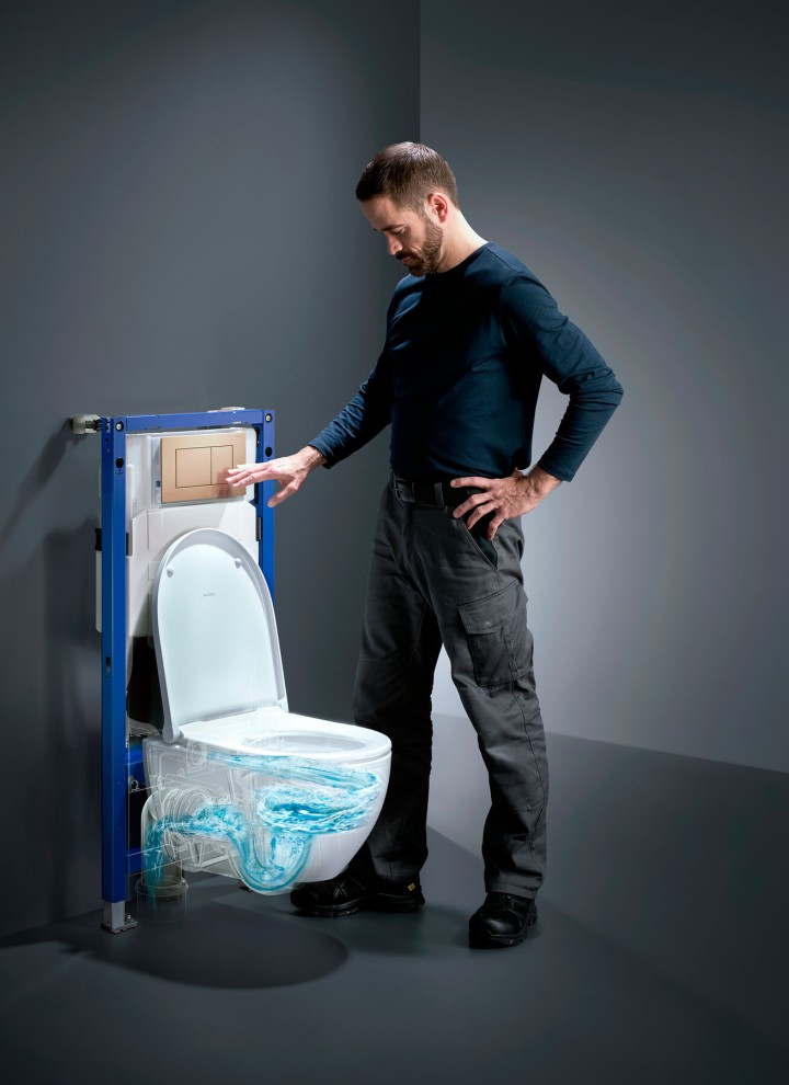 Descarga de inodoros silenciosa con Geberit