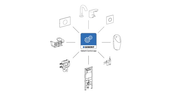 Vista general de los productos configurables con la app Geberit Control