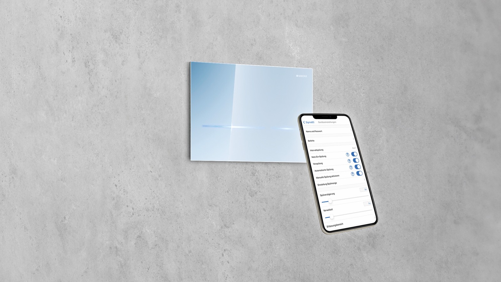 Configurar la descarga de Geberit Sigma80 con Geberit Control
