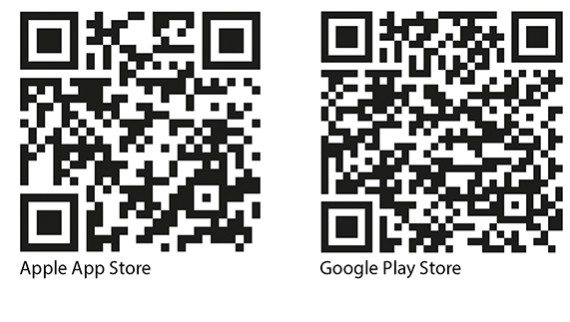 Códigos QR para descargar la App Geberit Home en iOS y Android