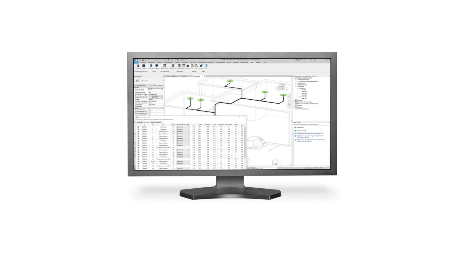 Captura de pantalla de una consulta de cálculo de Pluvia