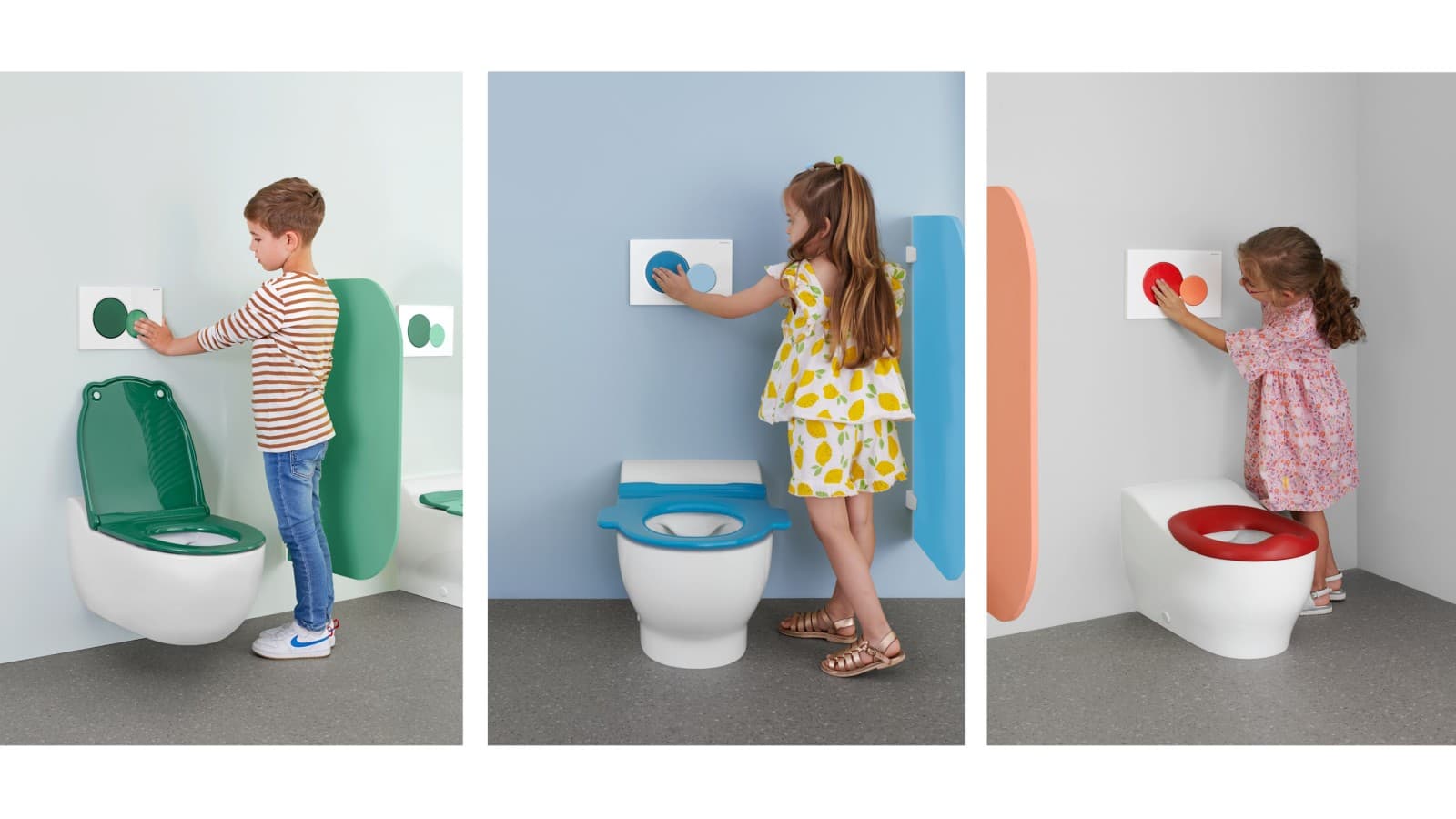 Distintas alturas para los inodoros y pulsadores Geberit Bambini Distintas alturas para los inodoros y pulsadores Geberit Bambini