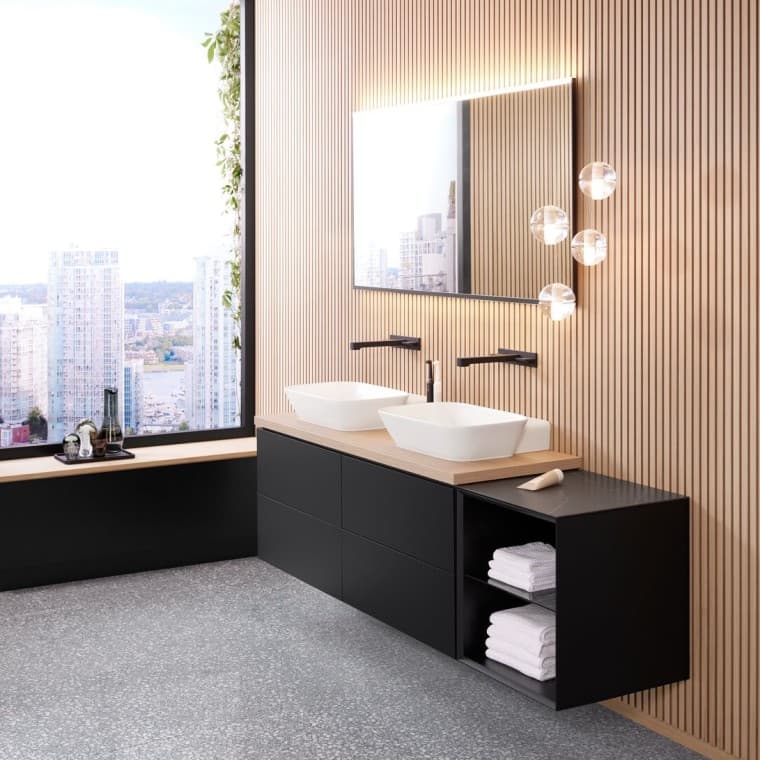 Espejo Geberit Option Plus con lavabo y mueble bajo para lavabo Geberit ONE Espejo Geberit Option Plus con lavabo y mueble bajo para lavabo Geberit ONE