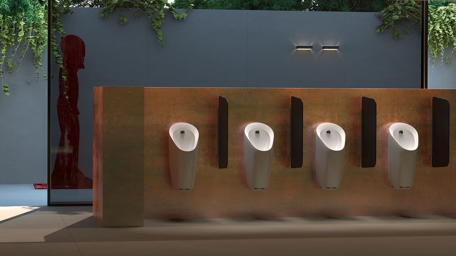 Instalaciones sanitarias con urinarios y paredes divisoras Geberit Instalaciones sanitarias con urinarios y paredes divisoras Geberit