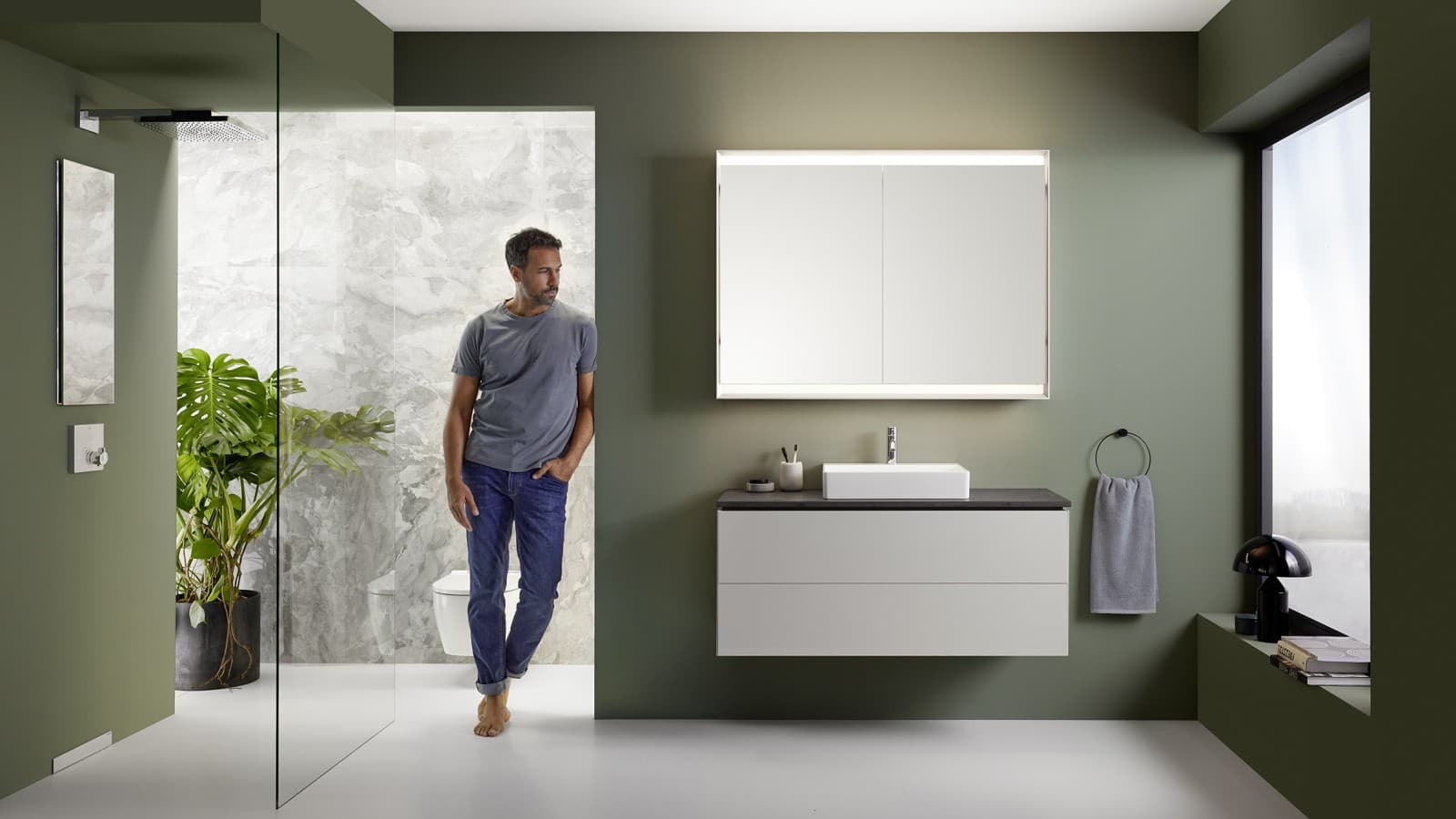 Mueble de baño Geberit ONE en gris arena (© Geberit) Mueble de baño Geberit ONE en gris arena (© Geberit)