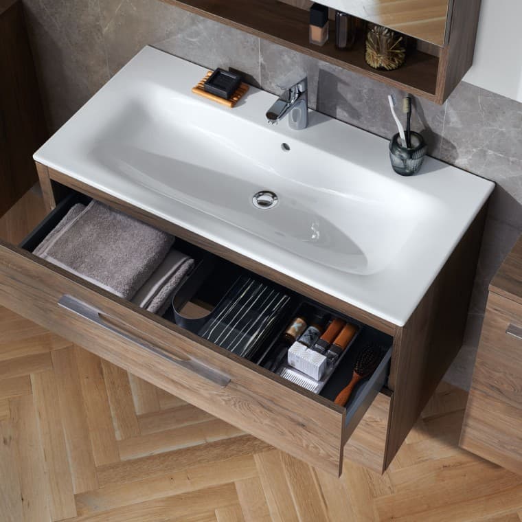 Lavabo y mueblo bajo para lavabo abierto Geberit Selnova Lavabo y mueblo bajo para lavabo abierto Geberit Selnova