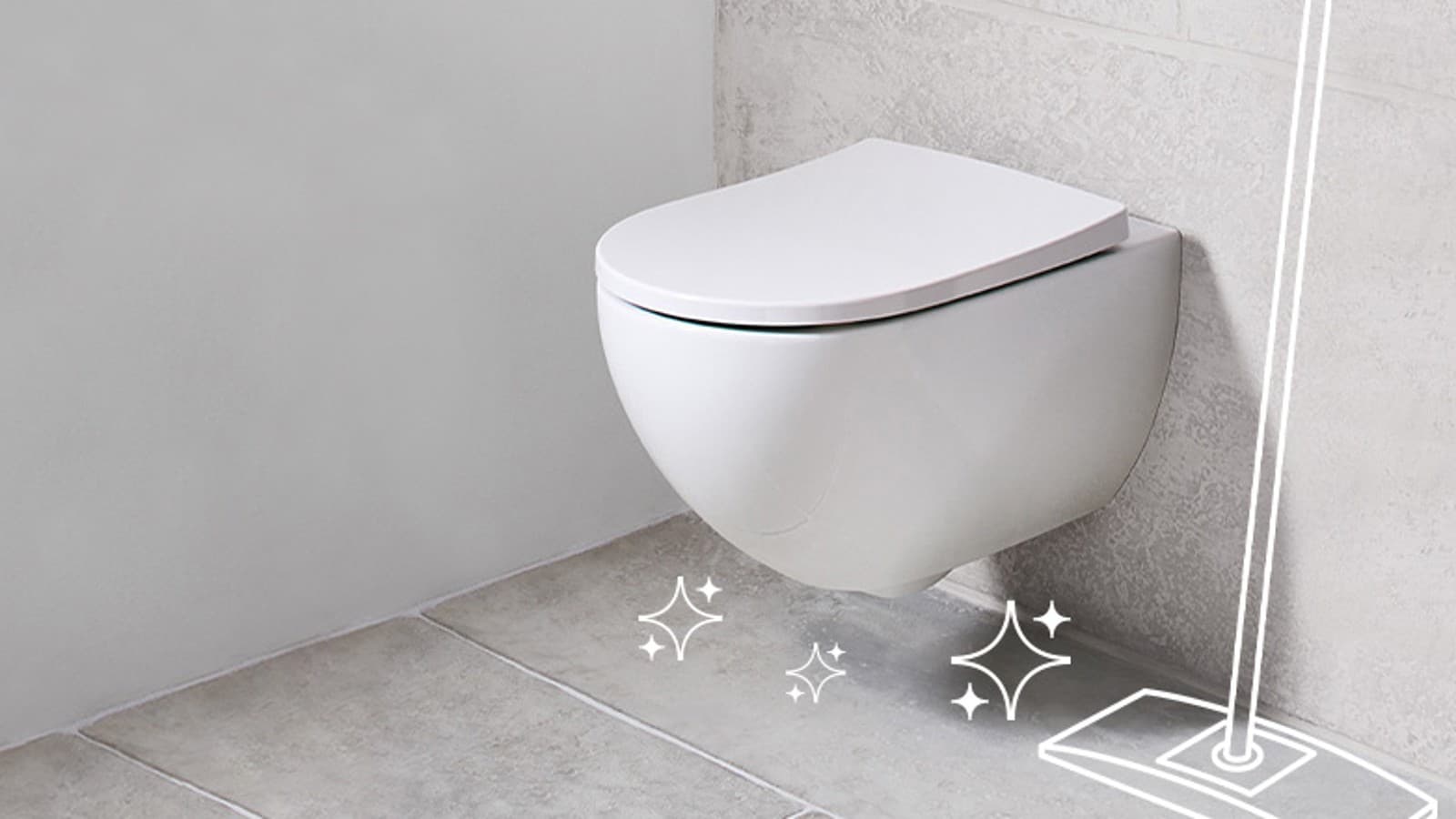 Baño más fácil de limpiar con inodoro suspendido Baño más fácil de limpiar con inodoro suspendido