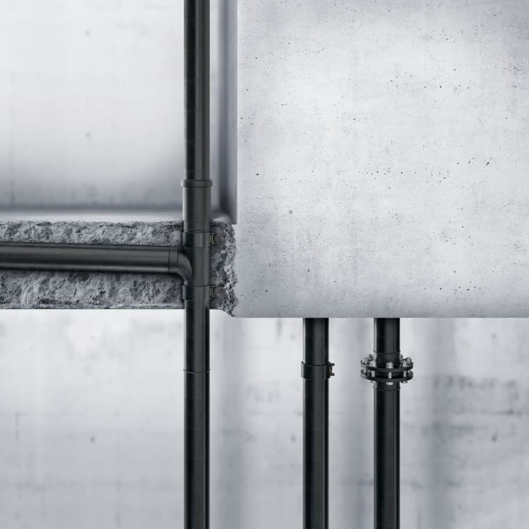 Geberit PE también se puede colocar en hormigón Geberit PE también se puede colocar en hormigón