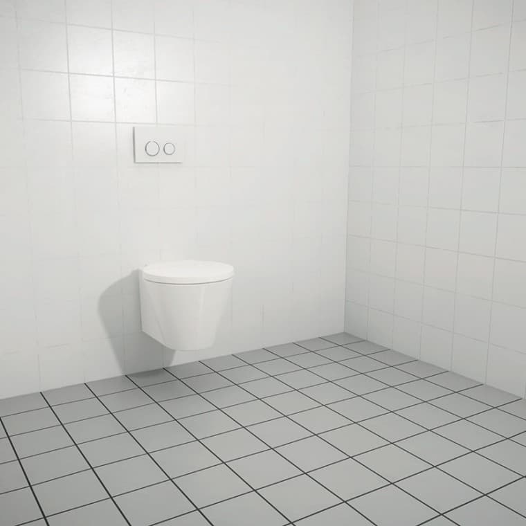 Fijación del sanitario en una pared alicatada Fijación del sanitario en una pared alicatada