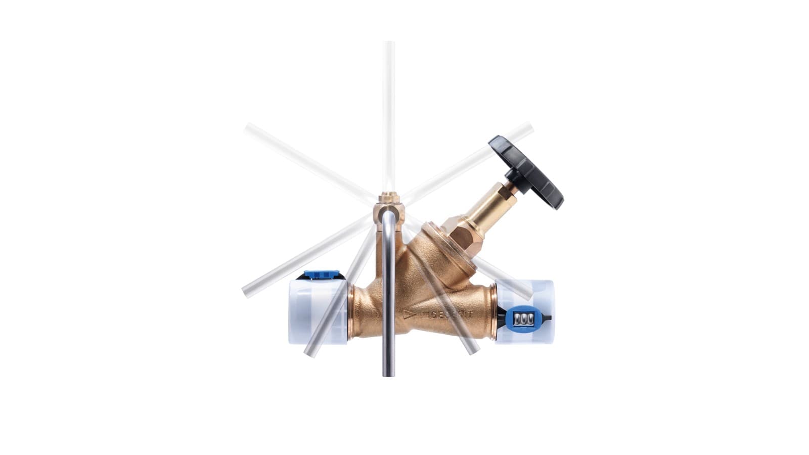 La válvula de toma de muestras Geberit se puede montar en todas las posiciones. La válvula de toma de muestras Geberit se puede montar en todas las posiciones.