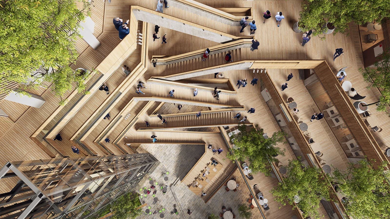 El corazón de la nueva sede es el atrio, un patio interior alrededor del cual hay escaleras y ascensores que llevan a las plantas superiores (©Foster&Partners) El corazón de la nueva sede es el atrio, un patio interior alrededor del cual hay escaleras y ascensores que llevan a las plantas superiores (©Foster&Partners)